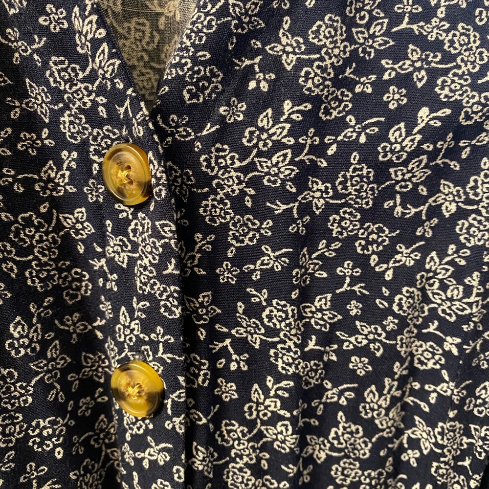 Navy Floral Jumpsuit - Picture 3 of 5